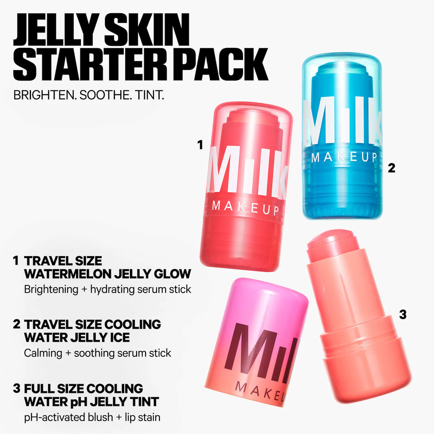 Milk Makeup Jelly Skin Starter Pack Skincare + Tint Trio